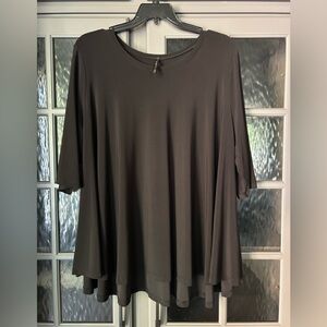 I.C. By Connie K Chic Black Women's Long Sleeve Jersey Tunic Top